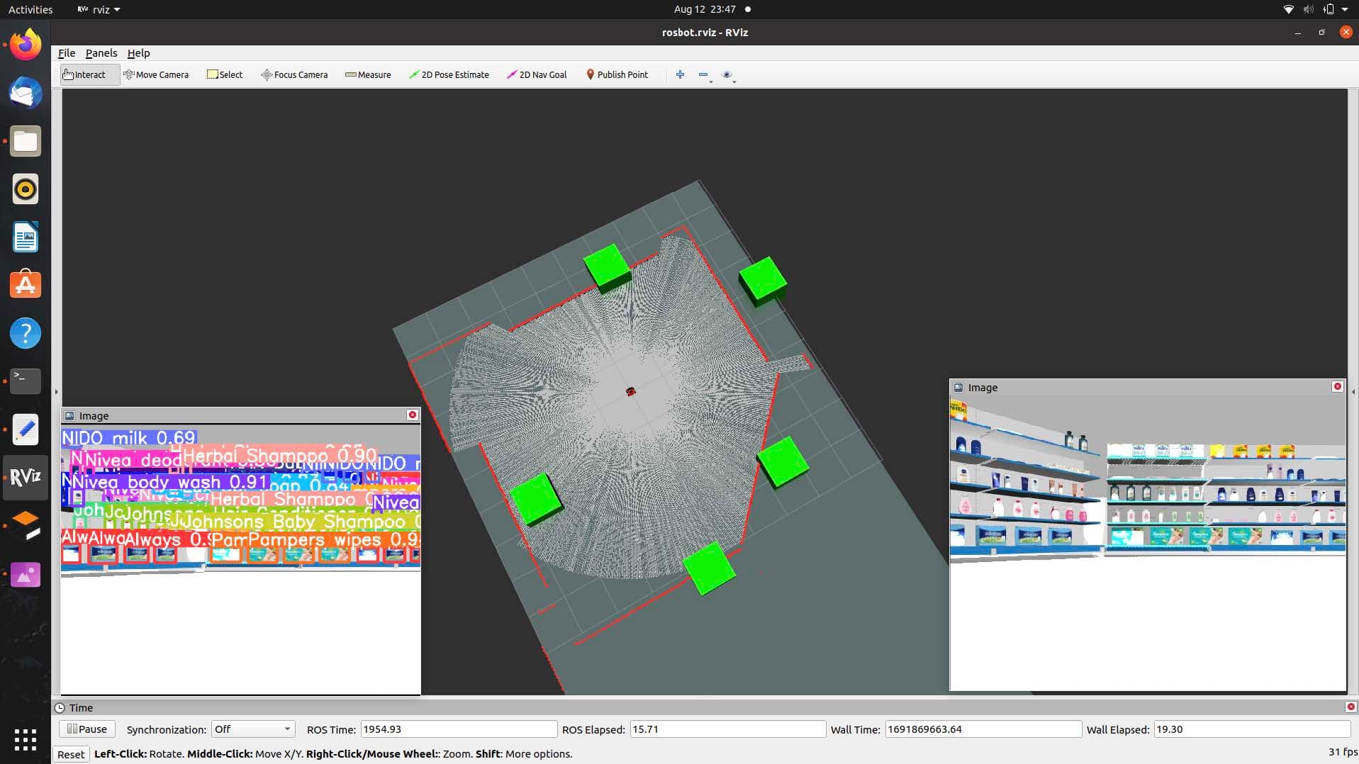 SLAM map and multi-camera view
